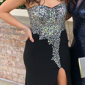 Beaded strapless formal dress
